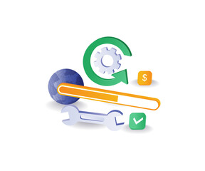 World internet maintenance update loading