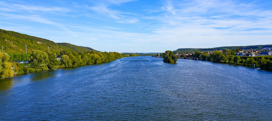 Panoramic view of the River Seine in Vernon, Normandy, France