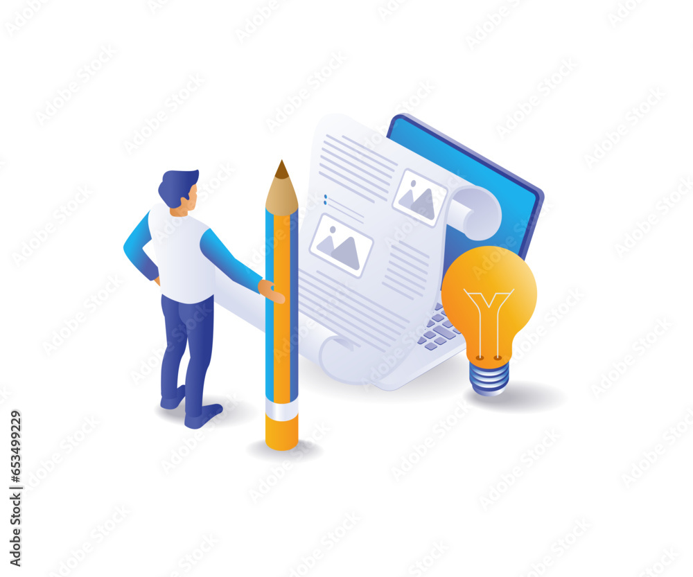 Aufkleber concept of creating blogger content ideas