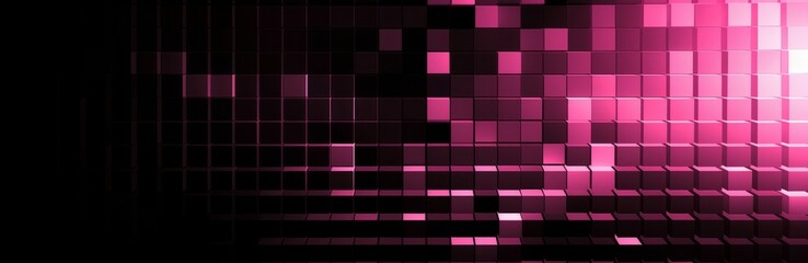Abstract pink background for design with lines and squares,3d effect, Web banner, Wide, Panoramic, Texture, Geometric shape