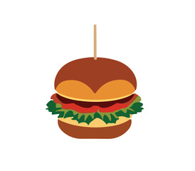 Hamburger fast food meal illustration vector PNG image