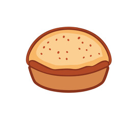 Bun bread for sandwich cartoon vector PNG design