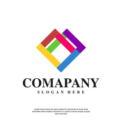love colorful logo design on white background