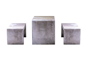 Set of concrete table and bench