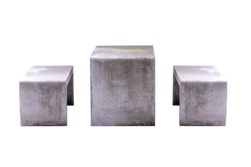 Set of concrete table and bench