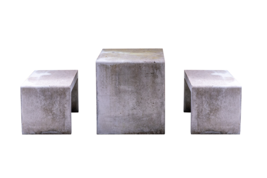 Set of concrete table and bench