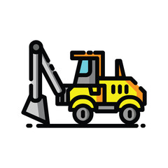 Naklejka premium heavy equipment of construction tool vector illustration icon