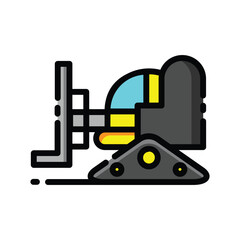 heavy equipment of construction tool vector illustration icon