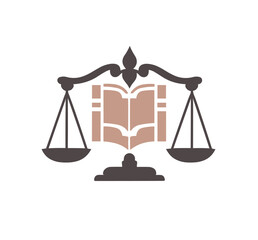 Book scale balance for lawyer logo PNG design