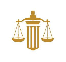 Creative Abstract Scales Justice Law Logo pillar PNG Design Vector Column Symbol Illustration
