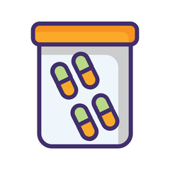 receipt  of healthcare and medicine filled icons