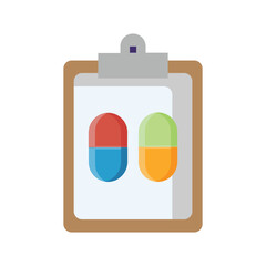 receipt of healthcare and medicine flat icons