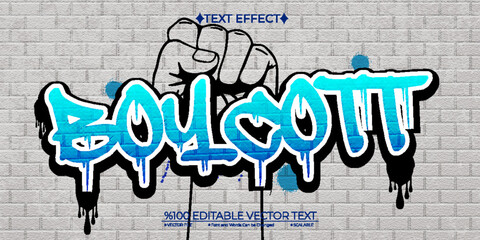 Graffiti Boycott Editable Vector Text Effect