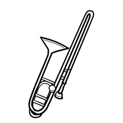 Simple and realistic trombone line drawing