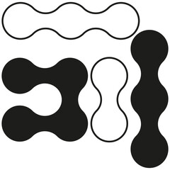 Metaball, connected dots, circles pattern, texture element. Vector illustration. EPS 10.