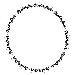 架空の文字の円形フレーム　黒