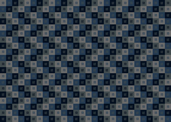 Abstract geometric leaf table seamless pattern in monochrome blue color,vector illustration background.For male shirt lady dress cloth decoration blanket cover picnic wallpaper all over print