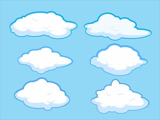 Set of Cloud Pieces Vector illustration