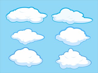 Obraz premium Set of Cloud Pieces Vector illustration