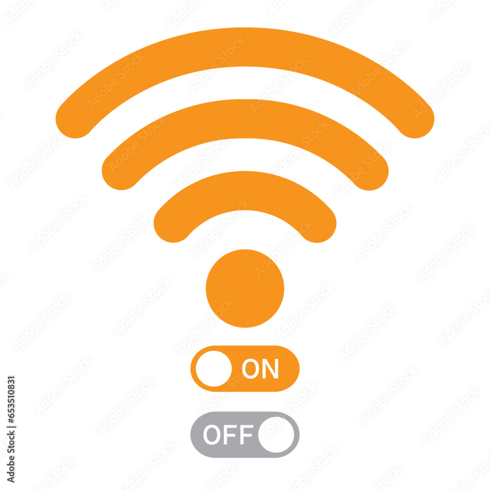 Poster wifi on off flat vector icon. online offline wifi icon vector. on off internet network concept. eps1