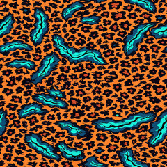 Leopard Skin Texture Pattern print,animal leather seamless design.