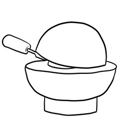 Simple and realistic demon core line drawing