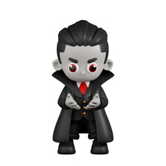 3d Cartoon Dracula Vampire Holding Something Pose. This asset is suitable for various design projects related to fantasy, magic, children's books, illustrations, and cartoons.