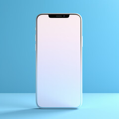 Plain white phone screen, 3D rendering