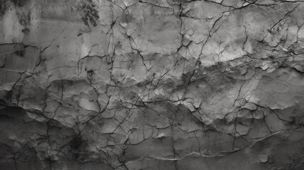 Fototapeta premium rough-textured surface of a rock with several cracks and primarily consisting of dark gray tones.