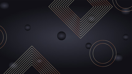 Abstract Dark futuristic geometric background. Futuristic hi-technology concept. Modern template design for covers, brochures, web and banner.