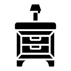 bedside table Solid icon