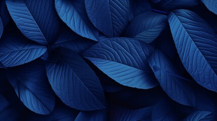 Blue leaf wallpapers in nature which are attractive to sight, Generative AI. - obrazy, fototapety, plakaty