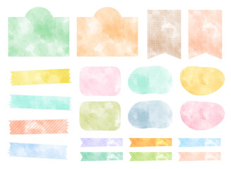 Naklejka premium 手描きのかわいいパステルカラーのフレームコレクション