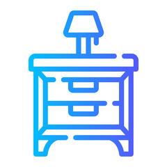 bedside table Line Gradient Icon