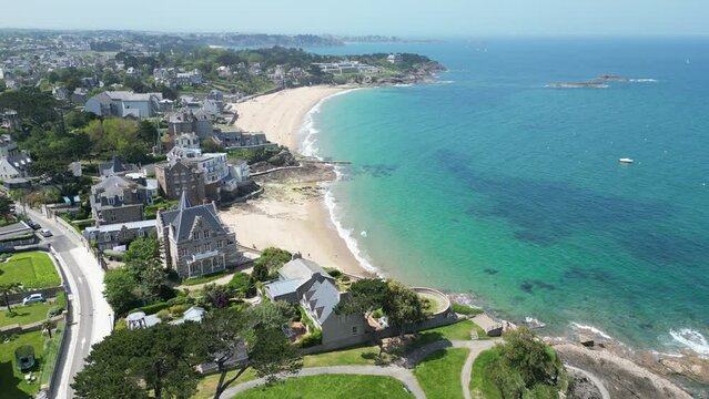 Plage Saint-Enogat Dinard Brittany France drone,aerial