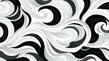 Monochromatic continuous pattern with an abstract curve shape, Generative AI.