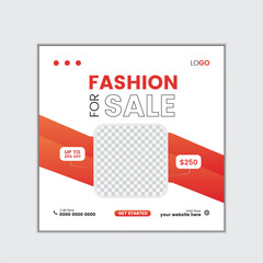 Fashion sale social media post and web banner template
