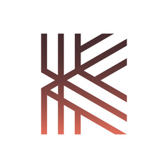Monogram initial K letter mark logo design. Monogram design vector K logo. Monogram initial letter mark K logo. Design simple K monogram