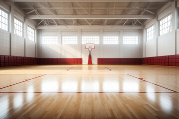 3d rendered basketball court, sports concept