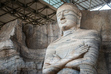 Beautiful standing Buddha image depicts an unusual mudra is said to be the finest of the series at...