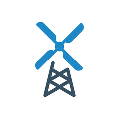 windmill, kinderdijk icon vector illustration