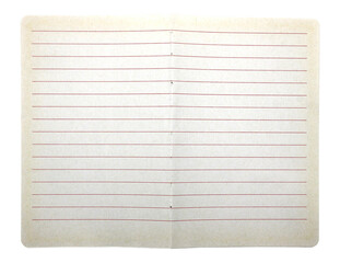 White paper with lines on transparent background png file.