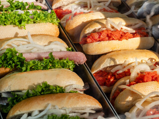 Delicious Fish Sandwiches with Salad and Onions