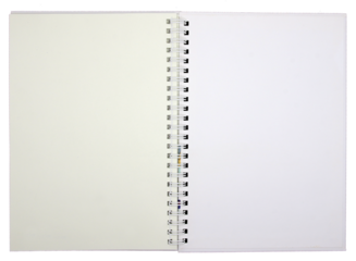 Blank notebook paper with ring spine on transparent background png file