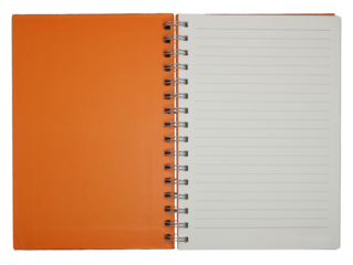 Blank notebook paper with ring spine on transparent background png file