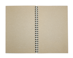 Blank notebook paper with ring spine on transparent background png file