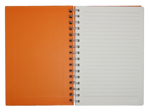 Blank notebook paper with ring spine on transparent background png file