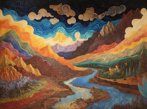 rainbow and mountains