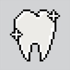 Fototapeta premium Pixel art illustration Tooth. Pixelated Tooth. Tooth icon pixelated for the pixel art game and icon for website and video game. old school retro.