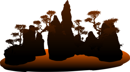 bonsai, arbol, vector, naturaleza, paisajismo